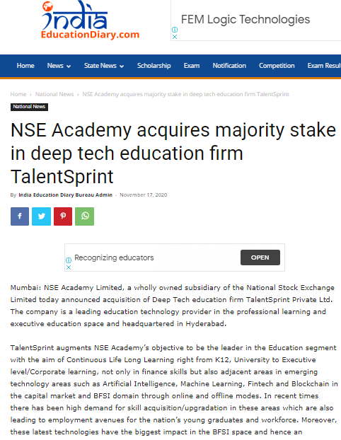 NSE Academy News